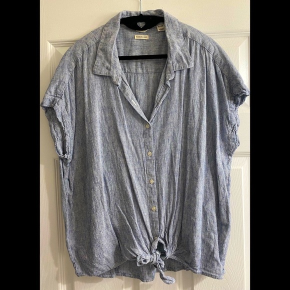 Women’s Tie Front Short Sleeve Top-XLARGE - Picture 1 of 4